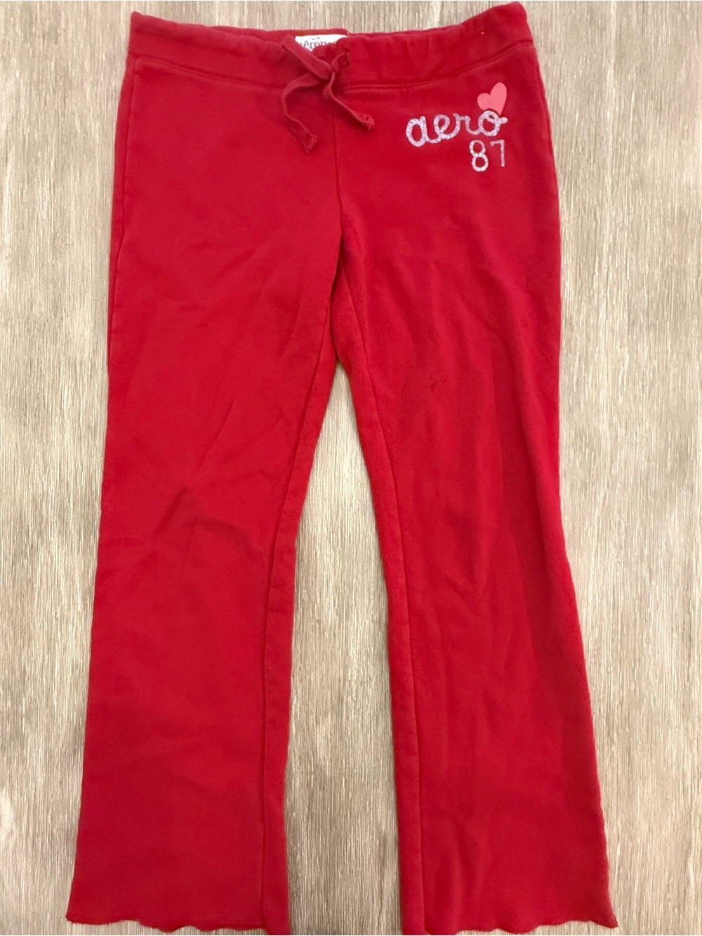 Aeropostale Vintage Red Low-Rise Flare Sweatpants Size Large